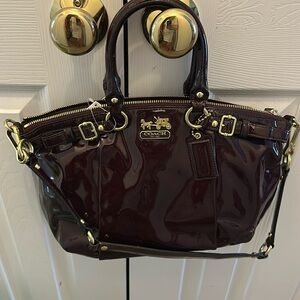 Shiny dark purple beautiful bag